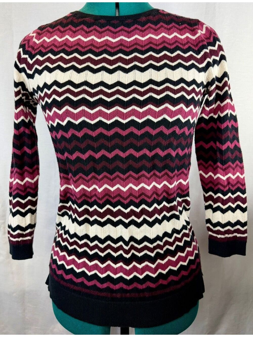 LOFT Outlet Women’s Small Chevron Stripe Cotton Pullover Sweater